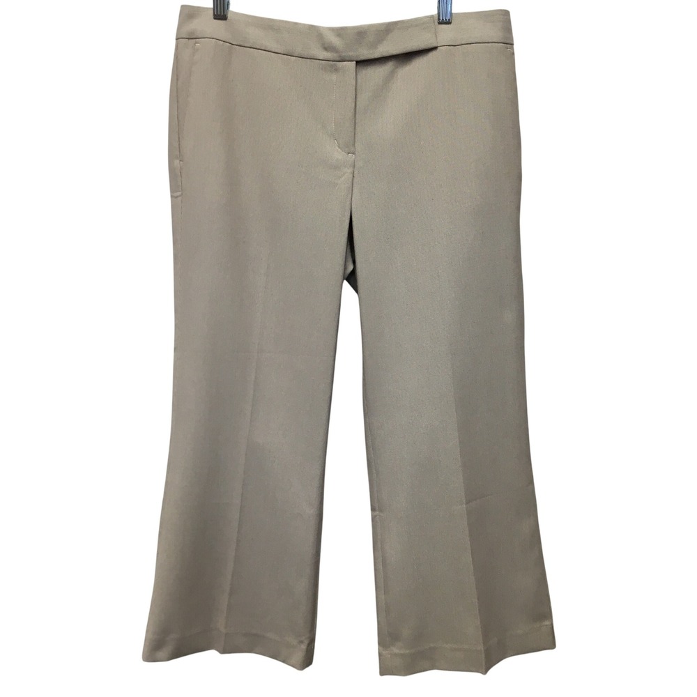 Express Editor Wide Leg Cropped Dress Pants Women's 10 Tan Office Workwear